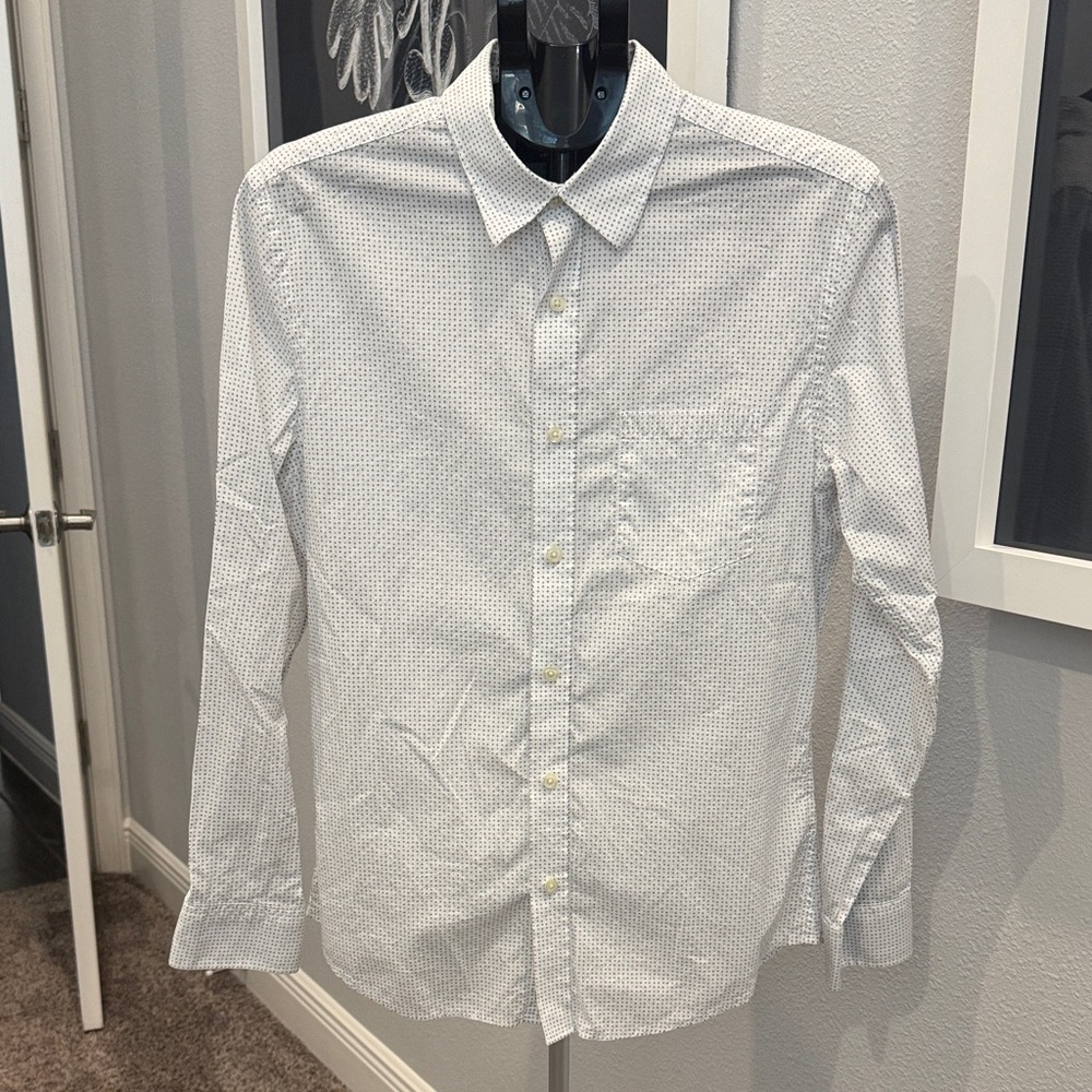 Banana Republic White Patterned Men's Shirt